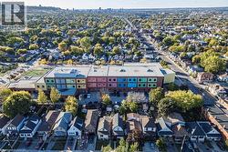 Aerial perspective of suburban area - 