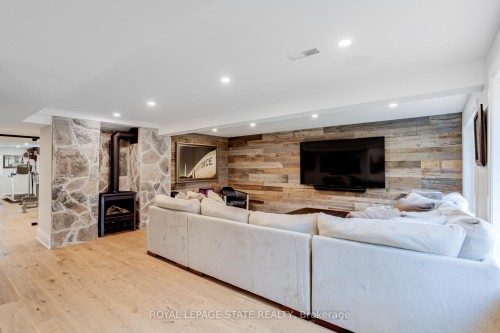 18 Elder Crescent, Hamilton, ON - Indoor Photo Showing Living Room With Fireplace