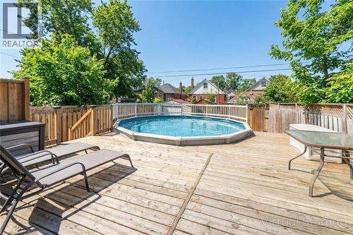 54 Weir Street S, Hamilton, ON - Outdoor With Above Ground Pool With Deck Patio Veranda