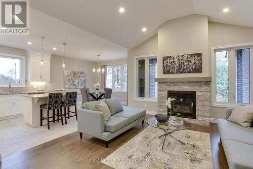 114 Beech Boulevard, Tillsonburg, ON - Indoor Photo Showing Living Room With Fireplace