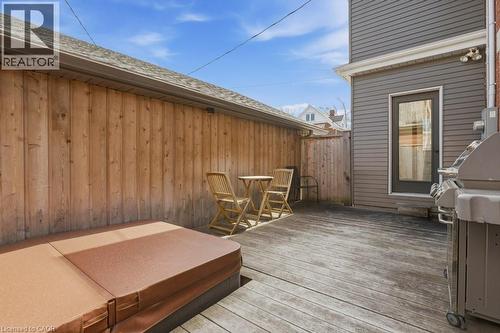 Private rear deck with hot tub - 859 Queen'S Boulevard, Kitchener, ON - Outdoor With Deck Patio Veranda With Exterior