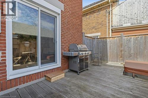 Private rear deck with hot tub - 859 Queen'S Boulevard, Kitchener, ON - Outdoor With Deck Patio Veranda With Exterior