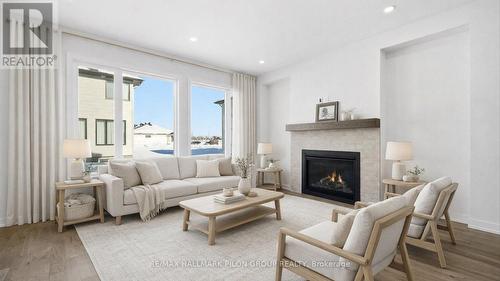 Virtually Staged - 272 Cornice Street, Ottawa, ON - Indoor Photo Showing Living Room With Fireplace