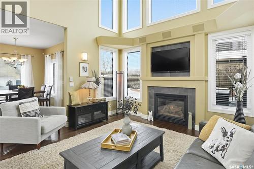 302 Brookhurst Terrace, Saskatoon, SK - Indoor Photo Showing Living Room With Fireplace