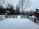Yard covered in snow with a wooden deck - 536 Thorndale Drive, Waterloo, ON  - Outdoor With Deck Patio Veranda 