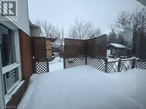 View of snow covered deck - 536 Thorndale Drive, Waterloo, ON - Outdoor With Deck Patio Veranda With Exterior