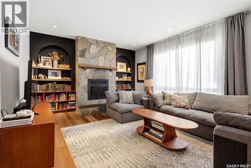 89 Patterson Drive, Regina, SK - Indoor Photo Showing Living Room With Fireplace