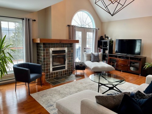 Salon - 261 Ch. Des Cormiers, Piedmont, QC - Indoor Photo Showing Living Room With Fireplace