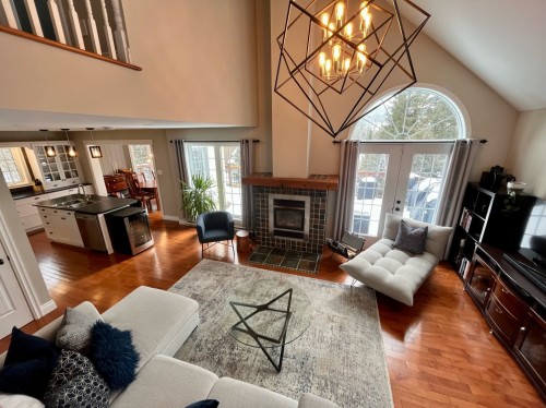 Vue d'ensemble - 261 Ch. Des Cormiers, Piedmont, QC - Indoor Photo Showing Living Room With Fireplace