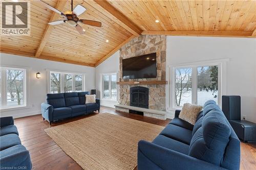 2210 Highway 54, Caledonia, ON - Indoor Photo Showing Living Room With Fireplace