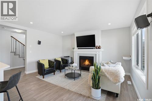 429 Germain Manor, Saskatoon, SK - Indoor Photo Showing Living Room With Fireplace