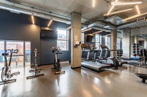 Exercise Room - 1002-1045 Rue Wellington, Montréal (Le Sud-Ouest), QC - Indoor Photo Showing Gym Room