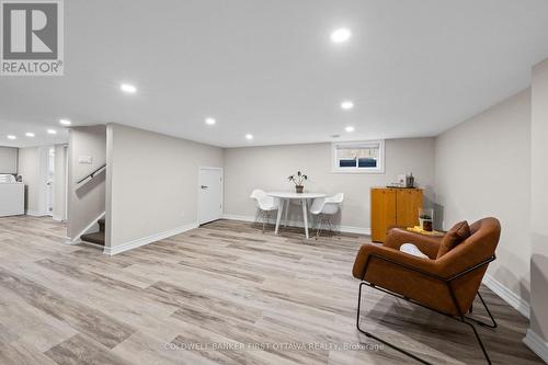 Spacious recreation room w under stairs storage. - 12 Stevenson Avenue, Ottawa, ON - Indoor Photo Showing Basement