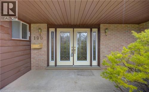 Entrance to property with brick siding, french doors, and a patio area - 190 Silvercrest Drive, Waterloo, ON - Outdoor With Deck Patio Veranda With Exterior