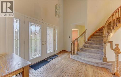 Entrance foyer featuring french doors, light wood-style flooring, and a high ceiling - 190 Silvercrest Drive, Waterloo, ON - Indoor Photo Showing Other Room