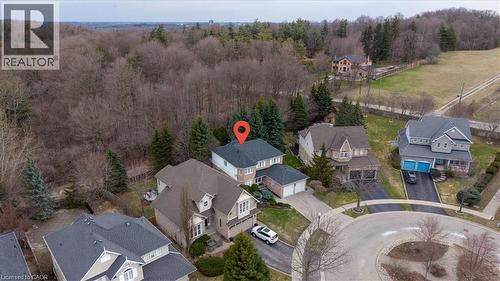 Aerial view of residential area featuring a heavily wooded area - 54 Woodcrest Court, Kitchener, ON - Outdoor With View