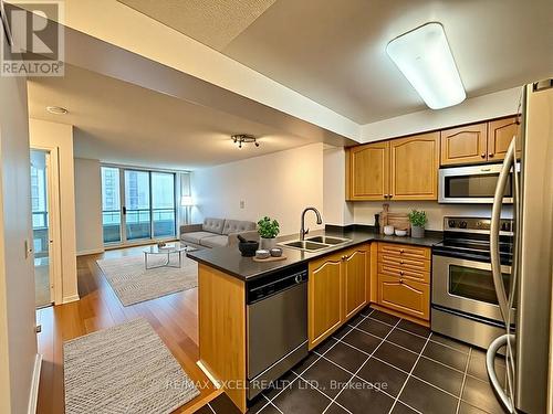 Virtually Staged - 712 - 350 Red Maple Road, Richmond Hill, ON - Indoor Photo Showing Kitchen With Double Sink