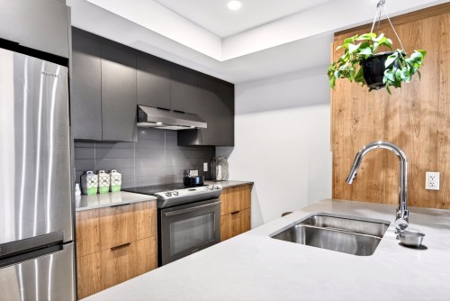 Kitchen - 1007-60  - 70 Rue Wellington S., Sherbrooke (Les Nations), QC - Indoor Photo Showing Kitchen With Double Sink With Upgraded Kitchen