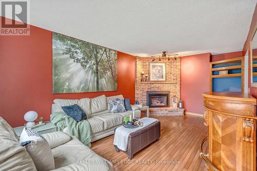70 Strawberry Drive, Hamilton, ON - Indoor Photo Showing Living Room With Fireplace
