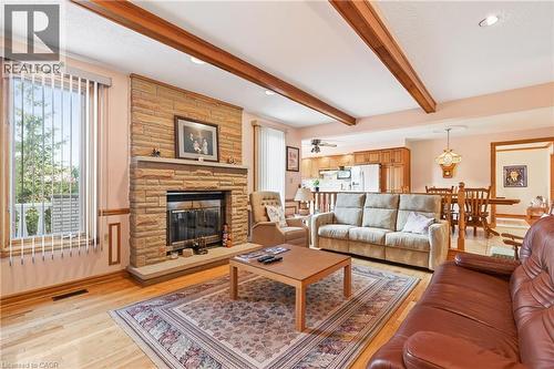 79 Maple Drive, Hamilton, ON - Indoor Photo Showing Living Room With Fireplace