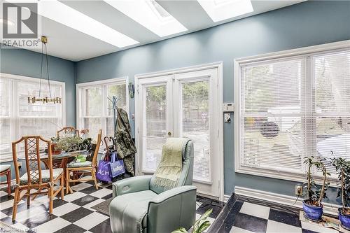 Sunroom / solarium featuring a skylight and a chandelier - 315 Aberdeen Avenue, Hamilton, ON - Indoor Photo Showing Other Room
