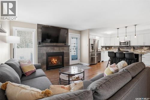 2206 Mahony Crescent, Regina, SK - Indoor Photo Showing Living Room With Fireplace
