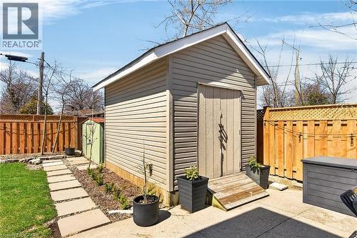 View of shed with a fenced backyard - 844 Upper Wellington Street, Hamilton, ON - Outdoor