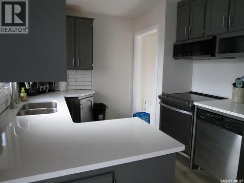 19 Merlin Crescent, Regina, SK - Indoor Photo Showing Kitchen With Double Sink