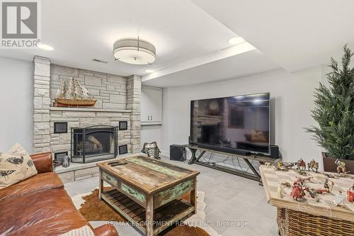 82 Maple Drive, Hamilton, ON - Indoor Photo Showing Living Room With Fireplace