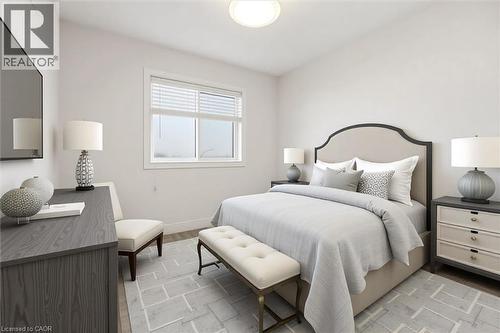 Virtual staged for illustration purposes. - 122 E Dundas Street E Unit# 9, Waterdown, ON - Indoor Photo Showing Bedroom