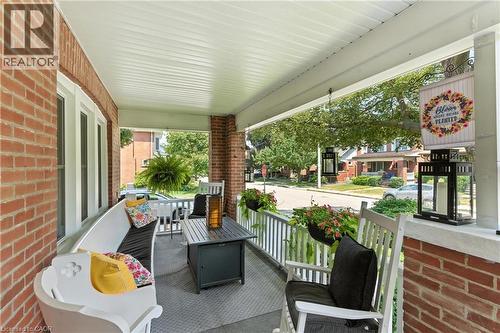 View of covered porch - 98 Kensington Avenue S, Hamilton, ON - Outdoor With Deck Patio Veranda With Exterior