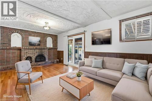 7 Lichty Crescent, Kitchener, ON - Indoor Photo Showing Living Room With Fireplace