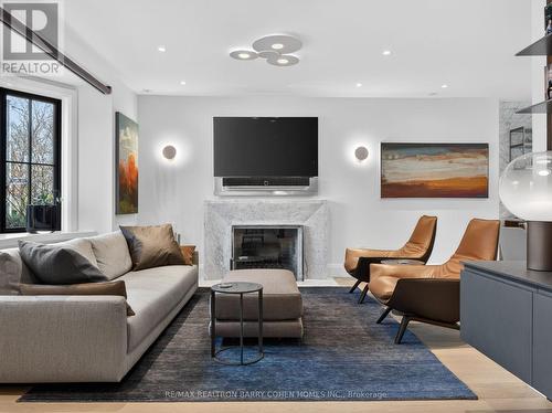 130 Mona Drive, Toronto, ON - Indoor Photo Showing Living Room With Fireplace