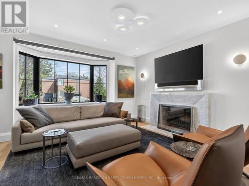 130 Mona Drive, Toronto, ON - Indoor Photo Showing Living Room With Fireplace