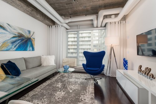 Salon - 607-366 Rue Mayor, Montréal (Ville-Marie), QC - Indoor Photo Showing Living Room