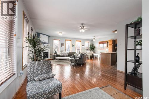 25 Alice Crescent, North Grove, SK - Indoor Photo Showing Living Room With Fireplace