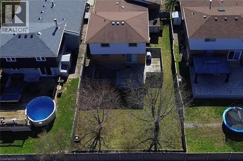 Aerial perspective of suburban area - 2206 Donald Road, Burlington, ON - Outdoor With Above Ground Pool With Deck Patio Veranda