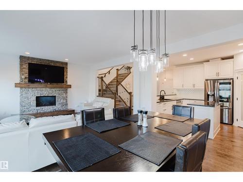 17539 61 St Nw, Edmonton, AB - Indoor With Fireplace