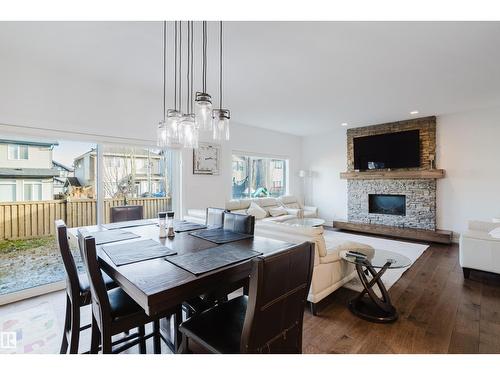 17539 61 St Nw, Edmonton, AB - Indoor With Fireplace