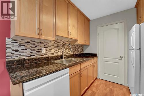 202B 1121 Mckercher Drive, Saskatoon, SK - Indoor Photo Showing Kitchen With Double Sink