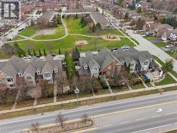 Aerial perspective of suburban area - 
