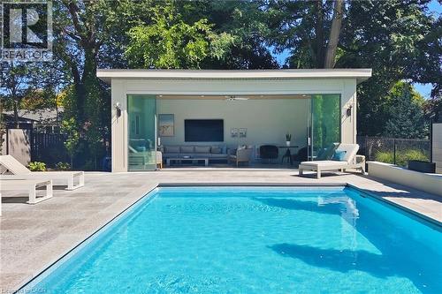 977 Gorton Avenue, Burlington, ON - Outdoor With In Ground Pool With Deck Patio Veranda