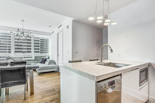 Kitchen - 2404-1188 Av. Union, Montréal (Ville-Marie), QC - Indoor Photo Showing Kitchen With Upgraded Kitchen