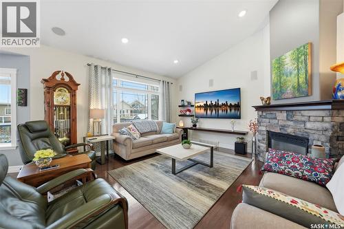 1202 Beechmont View, Saskatoon, SK - Indoor Photo Showing Living Room With Fireplace
