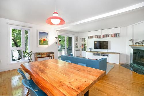 Overall view - 202-2800A Rue St-Patrick, Montréal (Le Sud-Ouest), QC - Indoor Photo Showing Dining Room With Fireplace