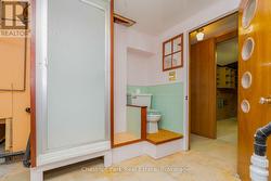 2 pc bathroom in the basement & plumbed for a sink - 