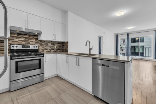 Kitchen - 205-191 Av. Brock S., Montréal-Ouest, QC - Indoor Photo Showing Kitchen With Double Sink With Upgraded Kitchen