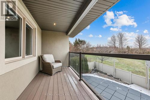 Private balcony overlooking the pool area - 91 Shaughnessy Crescent, Ottawa, ON - Outdoor With Exterior