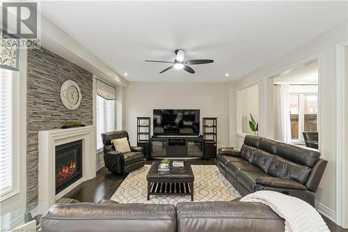 4 Macbean Crescent, Hamilton, ON - Indoor Photo Showing Living Room With Fireplace