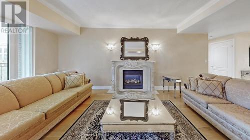603 - 11 William Carson Crescent, Toronto, ON - Indoor Photo Showing Living Room With Fireplace